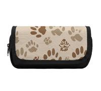 FekiLoot Bone And Paw Print Pencil Case Office Pencil Box Large Capacity Pencil Box Pouch Holder Double Zipper Pencil Case Use to Organize Desktop And Plan Space Home Office