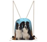 FekiLoot Border Collie Drawstring Backpack Sports Gym Bag Drawstring Bags Foldable Backpack for Women Men