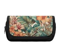 FekiLoot Botanical Watercolor Painting Pencil Case Office Pencil Box Large Capacity Pencil Box Pouch Holder Double Zipper Pencil Case Use to Organize Desktop And Plan Space Home Office