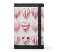 FekiLoot Bright Peach Heart Wallets Exquisite Trifold Wallet Front Pocket Wallet with Zipper Keychain Coin Purse Credit Card Holder for Adult