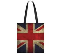 FekiLoot British Flag Shopping Bag Foldable, Multipurpose Shoulder Bag, Reusable Grocery Bag Holder with Long Shoulder Strap, Waterproof Tote Bags for Work, Beach, Travel