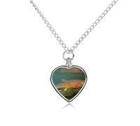 FekiLoot Brook Trout Fly Fishing Urn Necklaces for Ashes Personalized Human Pet Cremation Jewelry Keepsake Locket Heart Pendant with Filling Kit Memorial Gift for Dog Cat Lover Women Men