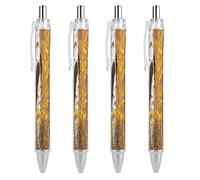 FekiLoot Brown Bear by Birch Tree Ballpoint Pens Retractable Ball Point Pens Smooth-Flowing Black Ink 0.5mm Writing Pen Black Ink Pen for Men Women 4 PCS