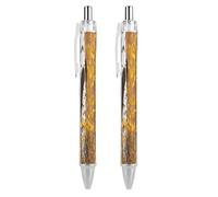 FekiLoot Brown Bear by Birch Tree Ballpoint Pens Retractable Ball Point Pens Smooth-Flowing Black Ink 0.5mm Writing Pen Black Ink Pen for Men Women 2 PCS