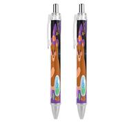 FekiLoot Brown Bear Wizard And Owl Ballpoint Pens Retractable Ball Point Pens Smooth-Flowing Black Ink 0.5mm Writing Pen Black Ink Pen for Men Women 2 PCS