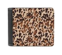 FekiLoot Brown Cow Print Pattern PU Leather Wallet Bifold Wallet Front Pocket Wallets Fashion Purse Slim Billfold Credit Card Holder
