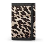 FekiLoot Brown Cowhide Wallets Exquisite Trifold Wallet Front Pocket Wallet with Zipper Keychain Coin Purse Credit Card Holder for Adult