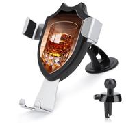 FekiLoot Brown Liquor in Cup Car Phone Mount for Dashboard/Vent/Windshield Auto-Clamping Gravity Sensor Truck Stand Cradle 90° Rotation Phone Holder Fits 4-6" Phones