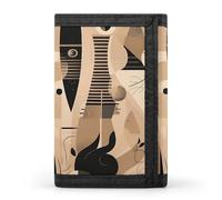 FekiLoot Brown Pattern Background Trifold Wallet Slim Minimalist Front Pocket Men's Passcase Wallet Credit Card Holder