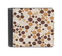 FekiLoot Brown Polka Dot Pattern PU Leather Wallet Bifold Wallet Front Pocket Wallets Fashion Purse Slim Billfold Credit Card Holder