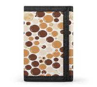 FekiLoot Brown Polka Dot Pattern Wallets Exquisite Trifold Wallet Front Pocket Wallet with Zipper Keychain Coin Purse Credit Card Holder for Adult