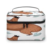 FekiLoot Brown Sloth Makeup Bag Large Capacity Travel Cosmetic Bag Lightweight Hand-held Toiletry Bags Portable Cosmetic Pouch Cute Make Up Pouch for Women