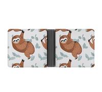 FekiLoot Brown Sloth Wallet Slim Leather Bifold Wallet Extra Capacity Wallets with Multiple Card Slots Men Billfold