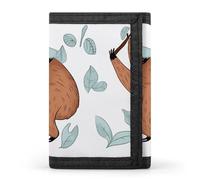 FekiLoot Brown Sloth Wallet Slim Trifold Wallets with Multiple Card Slots Credit Card Holder Pocket Coin Purse