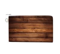 FekiLoot Brown Wooden Coin Purse,Travel Portable Keychain Wallet Canvas Coin Wallets Mini Zipper Tool Bag Lightweight Change Purse