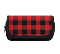 FekiLoot Buffalo Check Pencil Case Office Pencil Box Large Capacity Pencil Box Pouch Holder Double Zipper Pencil Case Use to Organize Desktop And Plan Space Home Office