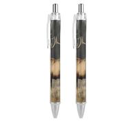 FekiLoot Bull Elk Ballpoint Pens Retractable Black Ink Ballpoint Pens 0.5mm Medium Point Smooth Writing Pattern Pen with Super Soft Grip Cute Work Supplies for Men Women 2 PCS