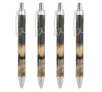 FekiLoot Bull Elk Ballpoint Pens Retractable Black Ink Ballpoint Pens 0.5mm Medium Point Smooth Writing Pattern Pen with Super Soft Grip Cute Work Supplies for Men Women 4 PCS