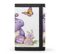 FekiLoot Butterfly And Hippo Wallet Minimalist Front Pocket Slim Credit Card Holder Stylish Trifold Wallet for Men Women