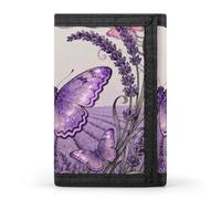 FekiLoot Butterfly Lavender Spike Slim Wallet Trifold Wallet Credit Card Holder Wallets Stylish Money Clip for Men Women