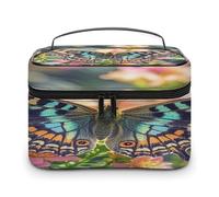 FekiLoot Butterfly Makeup Bag Large Capacity Travel Cosmetic Bag Lightweight Hand-held Toiletry Bags Portable Cosmetic Pouch Cute Make Up Pouch for Women