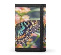 FekiLoot Butterfly Men's Wallet Extra Capacity Trifold Wallet Thin & Stylish Trifold Card Holder with ID Window