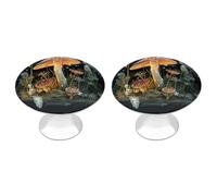 FekiLoot Butterfly Mushroom Cabinet Knobs Round Dresser Drawer Pulls Stainless Steel Drawer Kitchen Knobs Modern Cabinet Hardware Drawers Knob Bathroom Closet Cabinets Handles