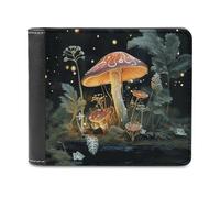 FekiLoot Butterfly Mushroom PU Leather Wallet Bifold Wallet Front Pocket Wallets Fashion Purse Slim Billfold Credit Card Holder