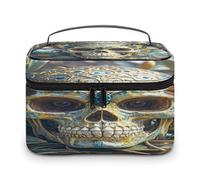 FekiLoot Butterfly Skull Makeup Bag Large Capacity Travel Cosmetic Bag Lightweight Hand-held Toiletry Bags Portable Cosmetic Pouch Cute Make Up Pouch for Women