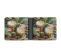 FekiLoot Cactus Flower Pot Wallet Slim PU Bifold Design Wallet with Multiple Card Slots Wallets Extra Capacity Pocket Wallets