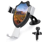 FekiLoot Cactus Landscape Car Phone Mount for Dashboard/Vent/Windshield Auto-Clamping Gravity Sensor Truck Stand Cradle 90° Rotation Phone Holder Fits 4-6" Phones