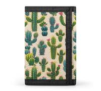FekiLoot Cactus Pattern Men's Wallet Extra Capacity Trifold Wallet Thin & Stylish Trifold Card Holder with ID Window