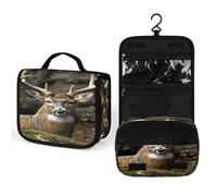 FekiLoot Camouflage Deer Wash Bag Cute Hanging Toiletry Bag Large Capacity Medicine Bags Portable Organized Pockets for Makeup Organizer for Travel Essentials