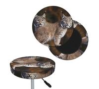 FekiLoot Canada Lynx Round Bar Stool Covers Stretch Washable Bar Stool Covers Dustproof Slipcover Bar Chair Covers with Elastic Band for Bar Kitchen Living Room Decor 12 Inch