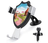 FekiLoot Candy Land Car Phone Holder Mount Strongest Suction & Clip Cell Phone Mount for Dashboard Windshield Vent Fits 4-6" Phones (Straight Vent Only)