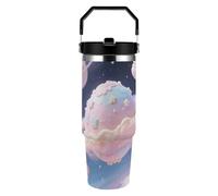 FekiLoot Candy Nebula Space 30oz Tumbler with Handle And Flip Straw Lid Double Wall Travel Leak-proof Coffee Mug Stainless Steel Vacuum Insulated Coffee Tumblers Cup for Hot And Cold Drinks