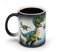 FekiLoot Cartoon Dinosaur Images Color Changing Mug Heat Sensitive Color Changing Cup Magic Funny Art Mugs Personalized Ceramic Coffee Cups Cute Birthday Gifts for Men Women 11 Oz