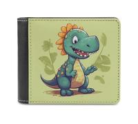 FekiLoot Cartoon Dinosaur Wallet Large Capacity Slim Bifold Wallet with Multiple Card Slots PU Leather Men Purse