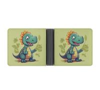 FekiLoot Cartoon Dinosaur Wallet Slim Leather Bifold Wallet Extra Capacity Wallets with Multiple Card Slots Men Billfold