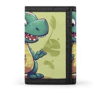 FekiLoot Cartoon Dinosaur Wallet Slim Trifold Wallets with Multiple Card Slots Credit Card Holder Pocket Coin Purse