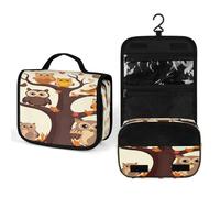 FekiLoot Cartoon Family Owls On The Brown Tree Wash Bag Cute Hanging Toiletry Bag Large Capacity Medicine Bags Portable Organized Pockets for Makeup Organizer for Travel Essentials