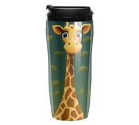 FekiLoot Cartoon Giraffe Insulated Tumbler Reusable Plastic Iced Coffee Cup with Lid Double Walled Hot Coffee Travel Mug Gifts for Women Men BPA Free 12 Oz