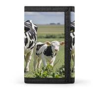 FekiLoot Cartoon Milk Cows Men's Wallet Extra Capacity Trifold Wallet Thin & Stylish Trifold Card Holder with ID Window