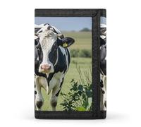 FekiLoot Cartoon Milk Cows Trifold Wallet Slim Credit Card Holder Stylish Trifold Billfold Minimalist Front Pocket Friendly Purses