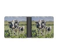 FekiLoot Cartoon Milk Cows Wallet Slim Leather Bifold Wallet Extra Capacity Wallets with Multiple Card Slots Men Billfold
