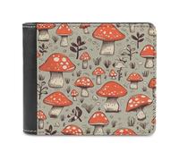 FekiLoot Cartoon Mushrooms Wallet Large Capacity Slim Bifold Wallet with Multiple Card Slots PU Leather Men Purse