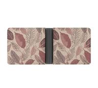 FekiLoot Cartoon Simple Leaves Leather Wallet Double-Sided Different Images Bifold Wallet Ultra Strong Stitching Slim Wallets