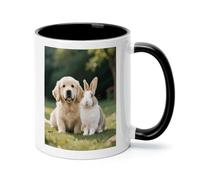FekiLoot Cat Dog Rabbit Coffee Mug 12oz Ceramic Coffee Cup with Handle Novelty Color Mugs Tea Cup for Home, Office & Cafe Use, Microwave & Dishwasher Safe