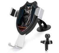 FekiLoot Cat on Table Car Phone Mount for Dashboard/Vent/Windshield Auto-Clamping Gravity Sensor Truck Stand Cradle 90° Rotation Phone Holder Fits 4-6" Phones
