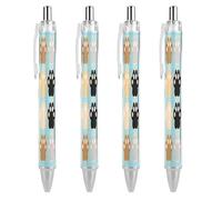 FekiLoot Cat Pawprints Ballpoint Pens Retractable Ball Point Pens Smooth-Flowing Black Ink 0.5mm Writing Pen Black Ink Pen for Men Women 4 PCS